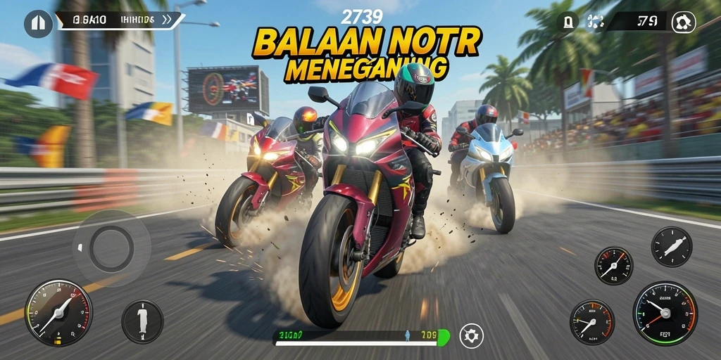 Screenshot gameplay balapan seru di 2739