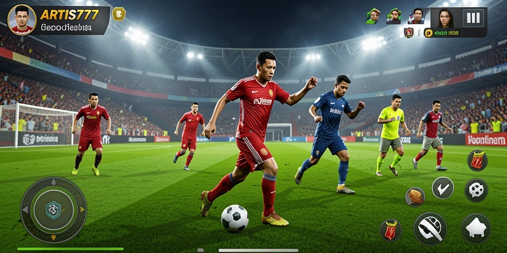 Tampilan gameplay sepak bola yang mendebarkan dari ARTIS777.