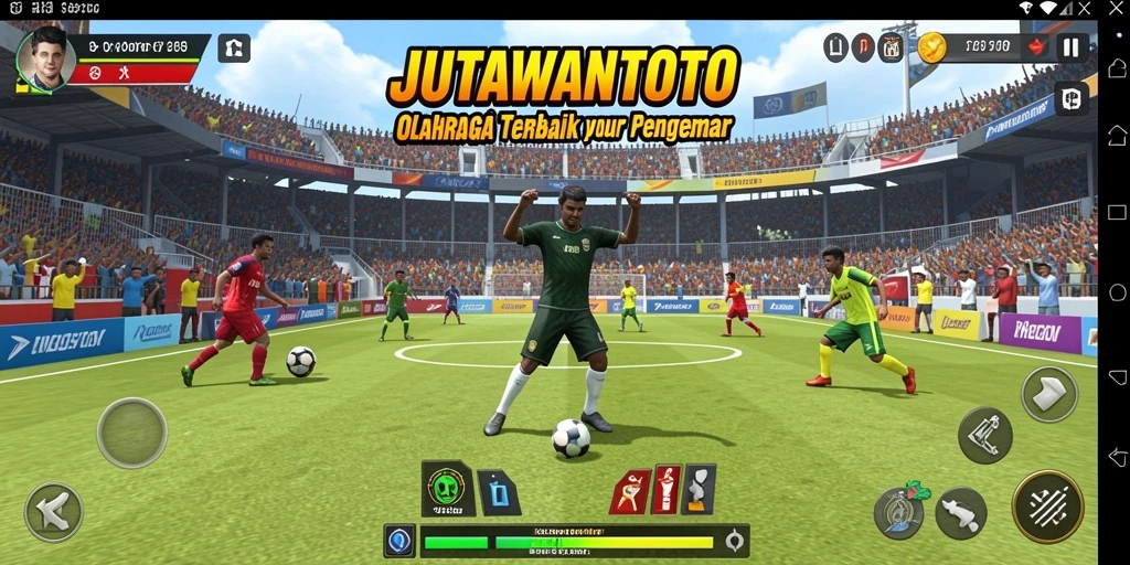Antarmuka gameplay JUTAWANTOTO yang menarik dan penuh aksi.