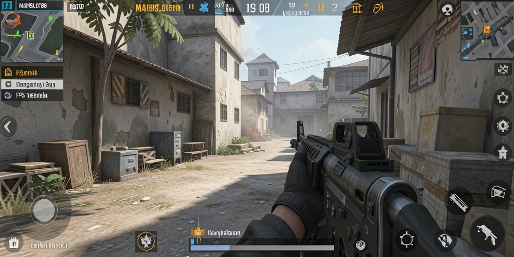 Screenshot utama MAINSLOT88 menampilkan aksi tembak-menembak seru dalam game FPS.