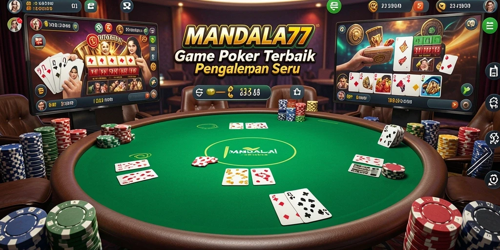 Tampilan gameplay seru dari MANDALA77 dengan aksi poker yang menarik.