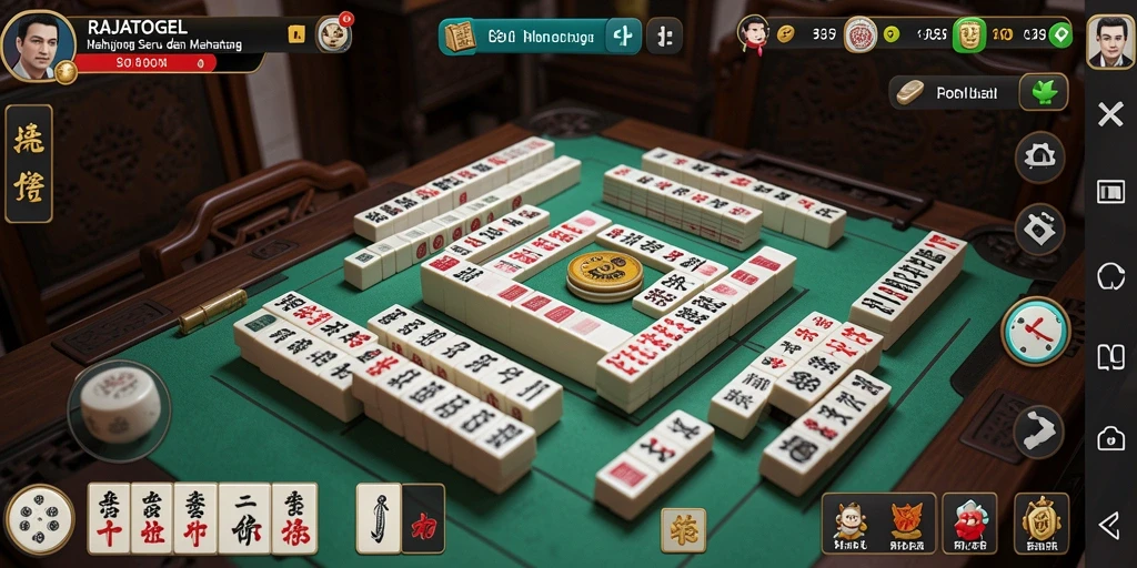Tampilan gameplay Mahjong yang menarik di RAJATOGEL.