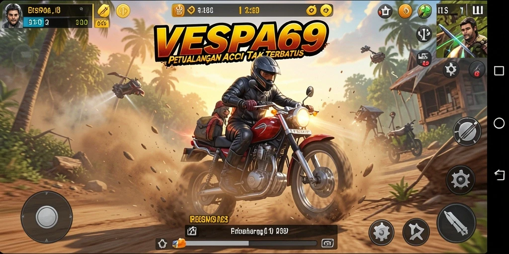 Tampilan aksi menegangkan dalam gameplay VESPA69.