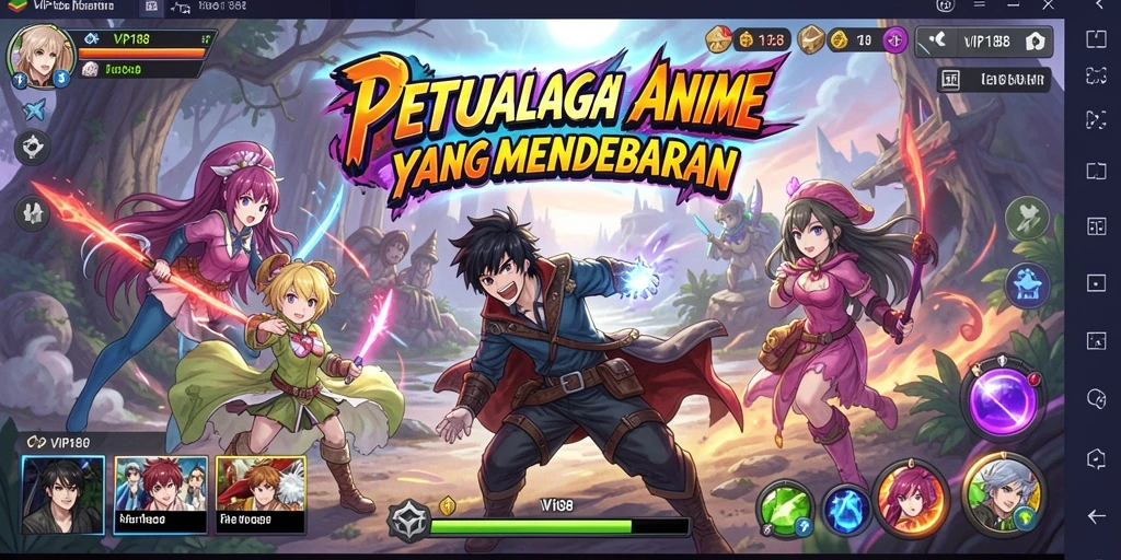 Screenshot VIP188 menunjukkan aksi seru karakter dalam pertarungan epic.
